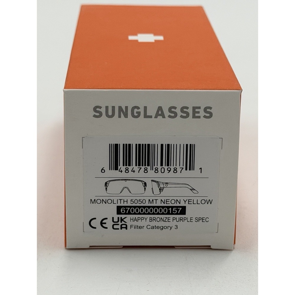 SPY MONOLITH 5050 Sunglasses | Matte Neon Yellow / Bronze Purple Spectra Mirror - Picture 9 of 9